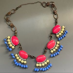 Pink and blue statement necklace